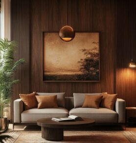 Гостиная с винтажной мебелью и ковром Гостиная с винтажной мебелью и ковром